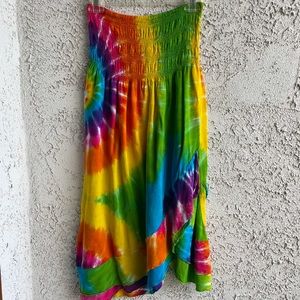 Groovy Tiedye Summer Dress Size Large